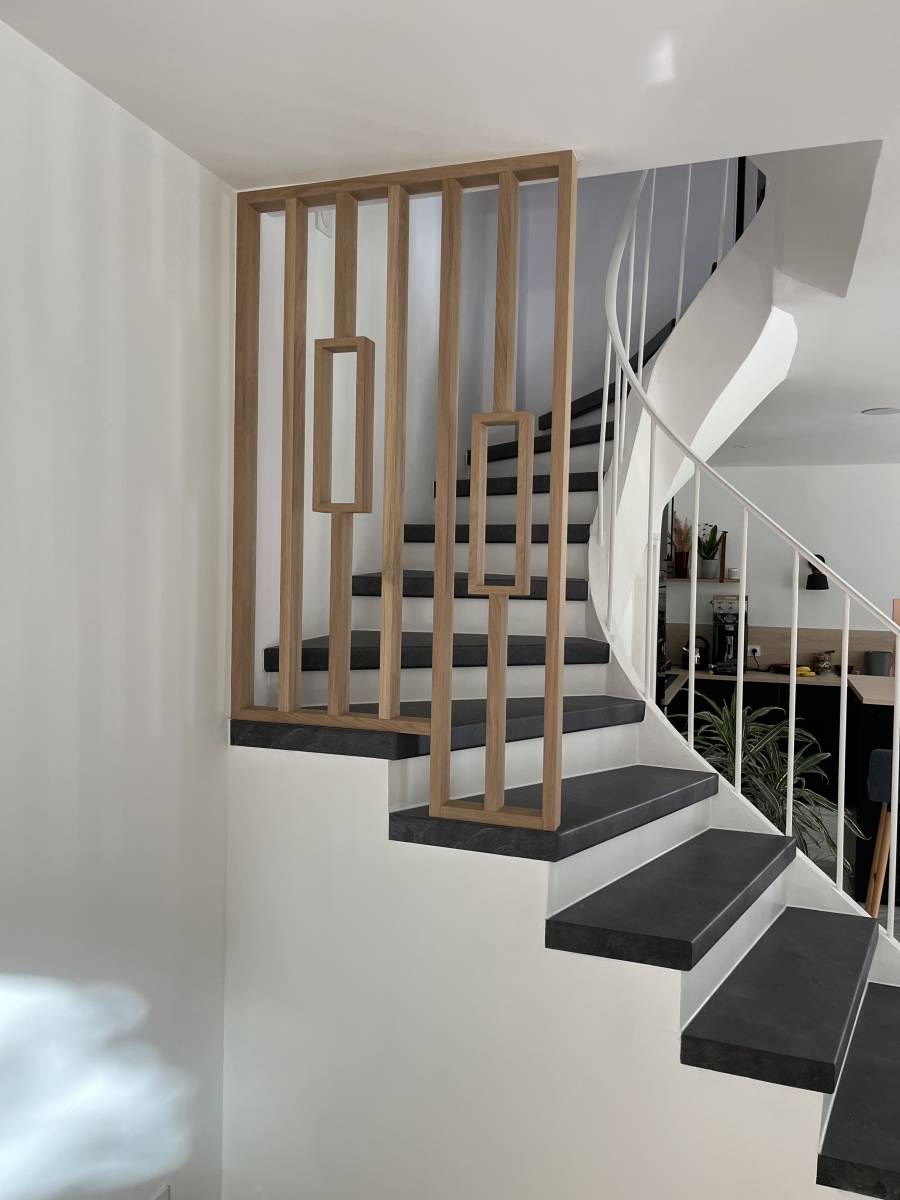 Pose de rampe d'escalier en bois et inox Marseille 8e Périer