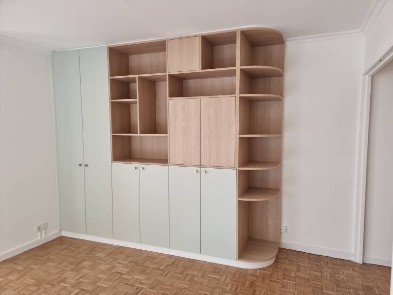 meuble salon arrondi - fabrication Menuiserie MD Escaliers